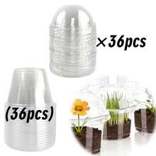 18pcs/36pcs Humidity Dome Seed Starter Trays, 4.33inch Transparent Seed Starter Pots (36 Pots + 36 Clear Lids), Seedling Germination Containers, Small Planting Pots, Outdoor Storage, Adjustable Mini Plant Tray For Home And Garden - A - View 9