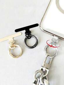 Alloy Lanyard Gasket 1 Piece Ultra-Thin Rotatable Metal Clip Stainless Steel Connecting Pad Metal Rotatable Phone Lanyard Connecting Pad With Clip Ring Suitable For Various Smartphones Durable And Long-Lasting Applicable To Android And Most Smartphones Ideal Gift For Mothers Family Members Friends Birthdays Festivals Spring Easter Anniversary Wedding Gift Party - Multicolor - View 1
