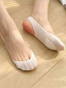 1/5/10双装女士夏季硅胶防滑高跟鞋袜，冰丝薄款半掌吊带船袜 - 彩色 - 查看 8
