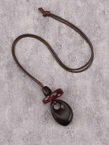 1pc Vintage Green Stone Sun Shaped Alloy Necklace, Gift For Girlfriend, Wife, Mother VHQL - Irregularly Twisted Ring Resin - View 5