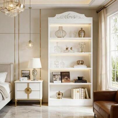 Freistehendes Bücherregal, Pflanzenständer, Regalsystem im klassischen Stil