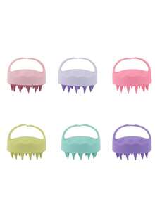 1 pièce Brosse de massage du cuir chevelu en silicone pour le shampooing, brosse de nettoyage du cuir chevelu, masseur exfoliant du cuir chevelu, brosse de massage du cuir chevelu pour les soins capillaires, accessoires de salle de bain - Brosse de shampooing pour la rentrée scolaire, brosse de shampooing ergonomique pour le nettoyage du cuir chevelu - Masseur exfoliant doux, convient à tous les types de cheveux - Multicolore - Voir 4