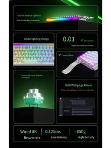 X68 HE 8000Hz 极速触发游戏键盘，0.01ms RT 精准有线游戏键盘，磁力开关，可调节触发，极速触发，快速点击，RGB 背光，适用于 PC，母亲节礼物 - 查看 9
