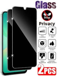 Android 手機螢幕保護貼 2片裝 9H 硬度防窺鋼化玻璃螢幕保護貼，防碎、防刮、防偷窺，適用於 Galaxy S26 S25 S24 Ultra A17 A07 A06 A56 A26 A16 / 14T 15T 13T Poco/14C 13C Note 13 14 Pro 4G 5G 及其他 Android 手機，光滑防油層、自動吸附、安裝簡單，辦公室/地鐵隱私保護，螢幕保護貼，母親節禮物、週年慶祝 - 黑色 - 查看 34