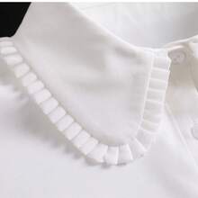 1件秋冬时尚可拆卸荷叶边雪纺衬衫领，多功能专业配饰 - 彩色 - 查看 5