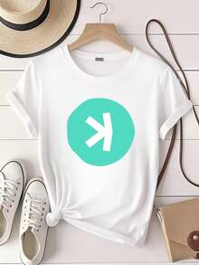 T-shirt femme imprimé avec le logo KASPA Crypto. Cadeau pour les passionnés. T-shirt à manches longues ou courtes - Blanc - Voir 1
