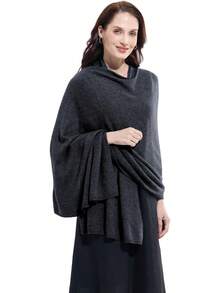 Soft Cashmere Blend Wrap Scarf For Travel, Extra Large 87"X28" - 炭灰色 - 查看 1