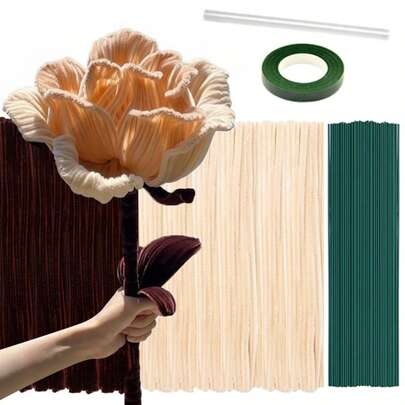 312 PCS Brown Pipe Cleaners For Crafts Flowers Bulk, 12 Inch Pipecleaners Chenille Stems Fuzzy Sticks Wire Tiges Chenilles