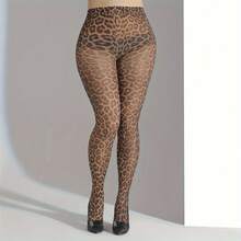 Single Pack Fashion Women's High Elasticity Large Leopard Print Tights 5GHG - Big Leopard Print - View 3