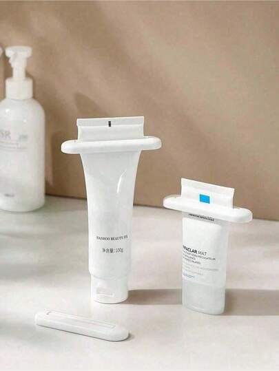 2 pièces Presse-tube de dentifrice manuel, distributeur de nettoyant, support de dentifrice de style japonais minimaliste, salle de bain, design minimaliste, cosmétiques, abordable, décoration de chambre, coiffeuse, voyage, chambre à coucher, accessoires de maquillage