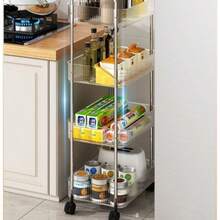 High-Value Transparent Acrylic Storage Cart, Multi-Layer Movable Household/Beauty Salon Snack Trolley Rack - Multicolor - View 4
