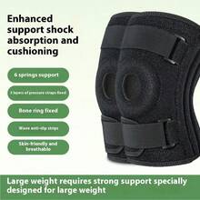 1pc Extra Large Adjustable Compression Spring Knee Brace, Suitable For Hiking, Patella Protection, Running, Fitness And Basketball - Black Single - View 5