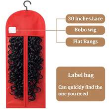 6-Pack Extra Long Wig Storage Bags With Hanger For Travel & Closet - 07 RED 12PCS - View 4