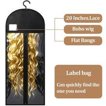 6-Pack Extra Long Wig Storage Bags With Hanger For Travel & Closet - Black 3PCS - View 3