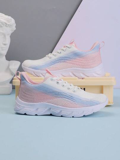 1 Paar Damen Casual Sportschuhe, Mesh mit Schnürung, geeignet für tägliche Wege, Spazierengehen, Fitness drinnen und andere Anlässe, Frühlingssaison