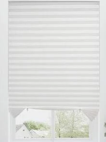 1pc No-Tool Pleated Fabric Blackout Curtain, Temporary Curtain, Self-Adhesive Window Curtain, Easy To Cut And Install, Can Be Trimmed At Home, Cordless - White - View 8