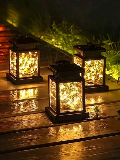 1pc Solar Powered Light, Waterproof Solar Wall Lamp, Solar Powered Garden Decor, Portable Outdoor Table Lamp, Suitable For Garden, Lawn, Path Lighting
