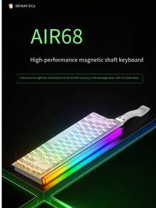 ATTACK SHARK X68 HE 8000Hz 超快触发键盘，0.01ms RT 精准有线游戏键盘，磁力开关，可调节触发，超快触发，快速点击，RGB 灯效，兼容 PC - 彩色 - 查看 10