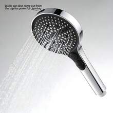 Đầu vòi sen tắm sang trọng màu bạc với nhiều chế độ phun mưa, mang đến trải nghiệm tắm thư giãn như massage. - Bộ vòi sen ba món - Xem 5