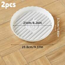 2个/5个装圆形透气花盆托盘，加厚耐用植物盆底碟，适用于多肉植物圆形花盆，花盆底部排水盘支架 - 多色 - 查看 12