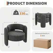 Living Room Chairs - Dark Grey - View 6