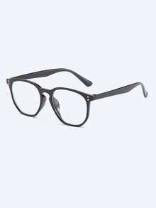 Men's Classic Solid Color Square Non-Prescription Glasses Glasses, Suitable For Daily Wear, Outfit Matching, And Holiday Gifts - Clear - View 2