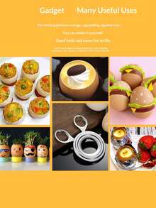 1 pieza Abridor de huevos de acero inoxidable, herramienta de corte y rotura de cáscara de huevo para huevos de arroz glutinoso, cortador manual de cáscara de huevo de apertura rápida - Multicolor - Ver 4