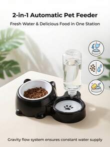2-In-1 Automatic Water Feeder & Pet Bowl - Self-Filling Drinking Fountain For Cats & Dogs - 500ml - View 5