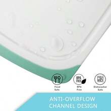 Juego de tablas de cortar de cocina sin BPA juego de 3 piezas con asas de fácil agarre y parte inferior antideslizante para cortar frutas verduras pescado y carne verde - verde - Ver 3