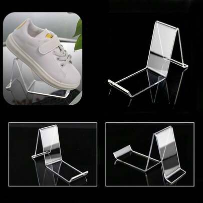 1-4pcs Transparent Acrylic Shoe Display Rack, Transparent Sandal Display Rack, High Heel Shoe Display Rack, Shoe Storage Rack, Suitable For Home And Shopping Mall
