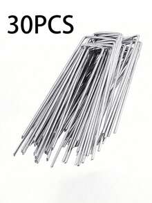50/30/10pcs U-Shaped Garden Nails, Heavy Duty Fence Posts, Lawn Pegs, Galvanized Landscape Spikes For Securing Lawn Barriers - Multicolor - View 14