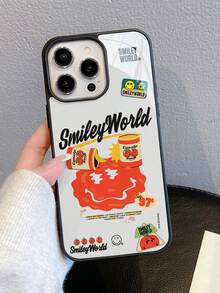 Shockproof Expression Elements Expression 2-In-1 Creative Tomato Smiling Face Painted Pattern Straight Edge Anti-Drop Phone Case, Compatible With Apple Spring Gift - Multicolor - View 2