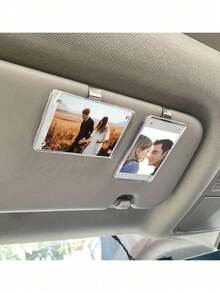 Magnetische Sonnenblenden-Fotoclips - passend für Fotos in Geldbörsenformat, ideal als Auto-Dekoration und Valentinstags-Geschenk. Autoaccessoires, Autodekoration. - A - Übersicht 4