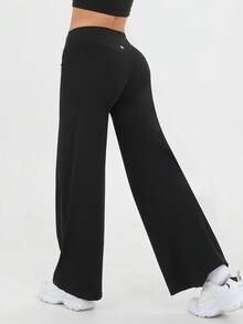 3 Pieces Women's Spring And Summer Loose High Waisted Pants, With Elastic And Loose Design, Slim Fit And Lifting, Highlighting The Waistline, Suitable For Pilates. High Waisted Design, Elastic Fabric Enhances Curves, Retro Street Style. Classic High Waisted Cut, Shaping And Fitting, Loose Silhouette, Showcasing Timeless Elegance. Women's Elegant High Waisted Sports Pants - 彩色 - 查看 6