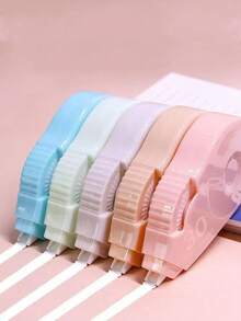 5pcs/Pack Large Capacity Correction Tape - Ideal For Office And School Use, Easy-To-Use White Corrector, Instant Correction, Made Of PET Material Tape - White - View 4