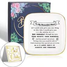 Littlefa To My Niece Saying Ceramic Ring Dish Decorative Jewelry Tray for Niece Unique Niece Birthday Christmas Meaningful Gifts for Niece from Aunt Uncle- Your Beauty - blanconegrooro - Ver 7