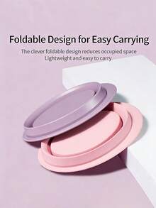 1pc Silicone Brush Cleaning Mat, Multi-Functional Cleaning Tool For Makeup Brushes, Sponges And Makeup Sponge - A-Purple - View 2