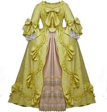Victorian Ball Gown Dress For Women - 18th Century Rococo Style - Yellow - View 8