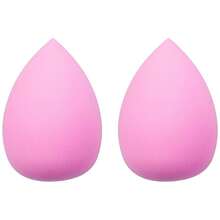 Beginner-Friendly 2Pcs Pink Teardrop Makeup Sponges, Soft Wet/Dry , Easy To Use Latex-Free Makeup Puffs For Flawless Base Makeup Application - Hồng - Xem 1