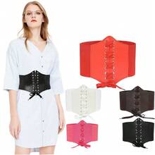 1pc Women's Red Fashionable Versatile Elastic Waist Belt, Suitable For Daily Commute, Dinner, Party And Other Occasions - Red - View 5