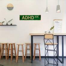 1 pièce Panneau d'affichage à effet plat 2D - Panneau de rue vert rétro humoristique, convient pour la décoration de la maison, du bar et du garage | Œuvre murale en métal durable, décoration de la pièce (10 cm x 30 cm), effet plat 2D - Multicolore - Voir 5