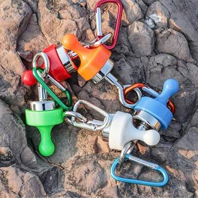 3 piezas Ganchos magnéticos fuertes para exteriores con clips | Esencial para acampar en primavera | Mosquetones giratorios para conexión rápida de tienda de campaña y iluminación | Superficie de metal pulido adecuada para equipo de senderismo y acampada | Fácil de mover e instalar | Organización de equipo de Pascua, set de aventura del Día de la Tierra, regalo del Día de la Madre, esencial de primavera, accesorios para acampar en el patio trasero