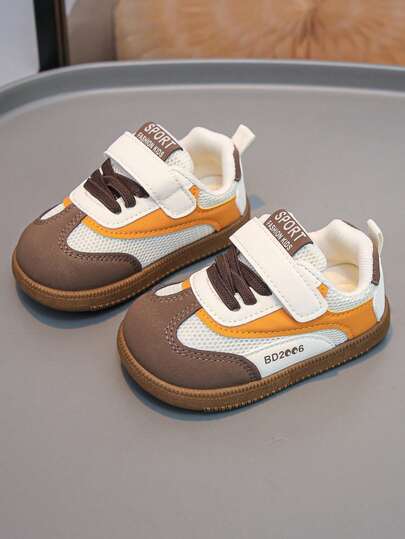 1 Pair Baby Toddler Soft Sole Anti-Slip Children's Canvas Shoes, Breathable Mesh Infant Sports Shoes For Boys And Girls