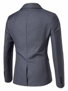 Men's Suit Jacket, Business Formal Wear, Suitable For Weddings, Parties, Office, Company Events, All Seasons - Grey - View 3