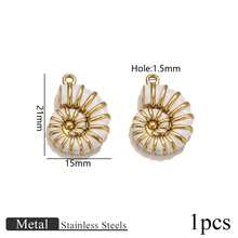 1pc Stainless Steel Fashionable Shell Pendant, Ocean Theme, DIY Jewelry Making Kit Suitable For Necklace And Earrings, Great For Women's Daily Wear - Conch Pendant - View 10