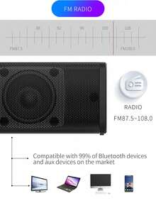 20W Wireless Home Theater Speaker, An Excellent Choice For Gifts, Compatible With Computers, Mobile Phones, TVs, Music Players And Other Devices - Black - View 10