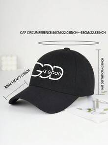 1pc God Is Good Printed Soft-Top Baseball Cap, Solid Color Minimalist Fashion Adjustable Breathable Comfortable Snapback Hat, Suitable For Spring/Summer, Casual, Work, School, Christian - God Is Good - 查看 2