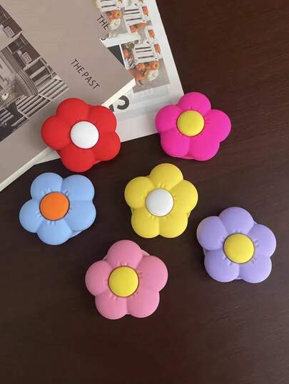 1个可爱花朵磁性手机支架，兼容苹果手机，女孩专用磁性支架