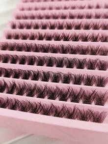 120PCS Eyelash Extensions Wispy Natural DIY C Curl Individual Lashes Clusters Black 10-16mm - C - View 4