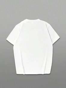 Nueva camiseta de manga corta suelta para mujeres con patrón alfabético digital y blusa casual para mujeres con camiseta de manga corta t - Blanco - Ver 6